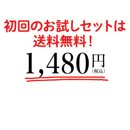 初回のお試しセットは送料無料！1,380円（税込）