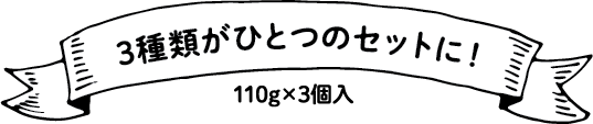 3種類がひとつのセットに！110ｇ×3個入